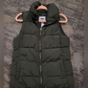 Womens Green Puffer Vest